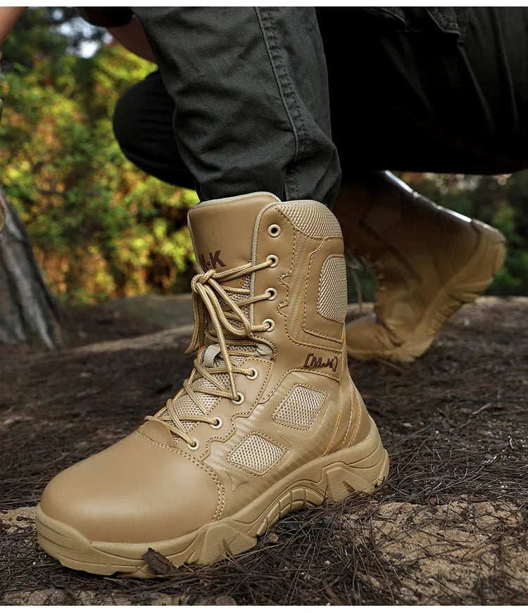 Tactical Boots Men Special Force Desert Combat Outdoor Hiking Ankle Shoes Men Work Safty Outdoor High-top Boots