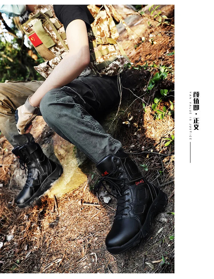 Tactical Boots Men Special Force Desert Combat Outdoor Hiking Ankle Shoes Men Work Safty Outdoor High-top Boots