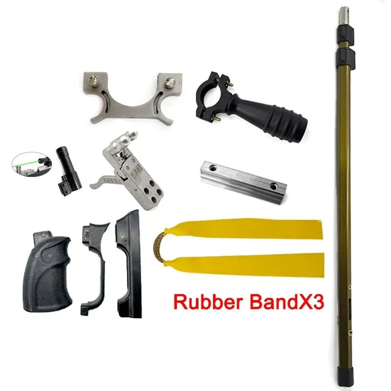 Powerful Retractable Hunting Slingshot Professional Field Hunting Shooting Steel Ball Shooting Metal Large Slingshot