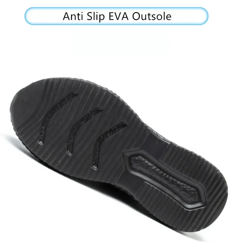Summer Ssafety Shoes Breathable Lightweight Work Shoes With Steel Toe Anti Puncture Protective Shoe Safety Work Sneakers For Men