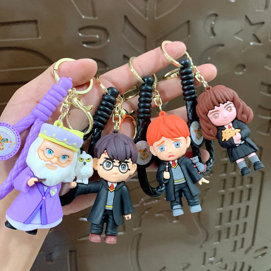 Harry Hogwarts Keychain Cute Cartoon Character Car Hanging Ornament Backpack Charm Gift for fans Kids Purse Keys Bag Decoration