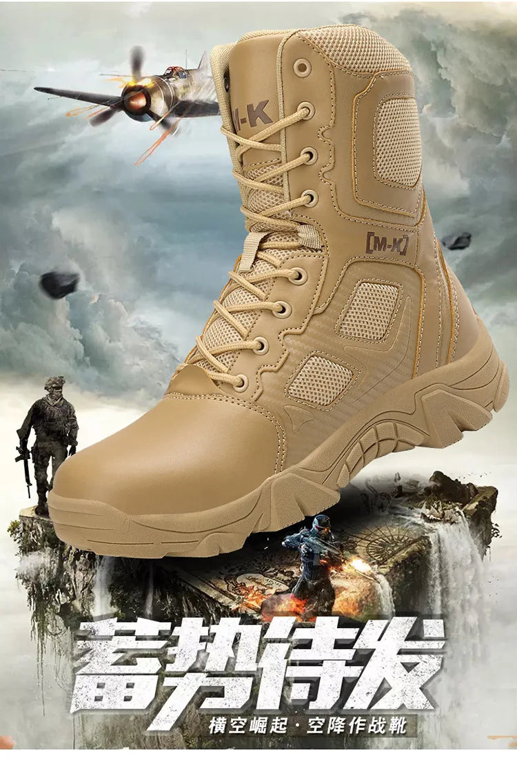Tactical Boots Men Special Force Desert Combat Outdoor Hiking Ankle Shoes Men Work Safty Outdoor High-top Boots
