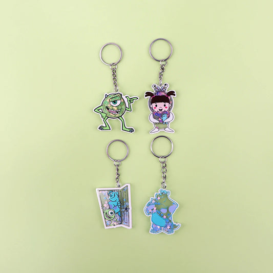 Fantastic Animated Movies Keychain Funny Cartoon Monster Animals Ornament Accessories Car Gifts For Friends