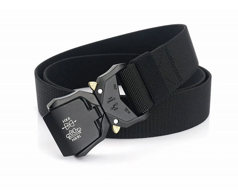 Tactical Belt, Military Hiking 1.5" Work Belt with Heavy Duty Quick Release Buckle New Aluminum Alloy Men's Elastic Belts