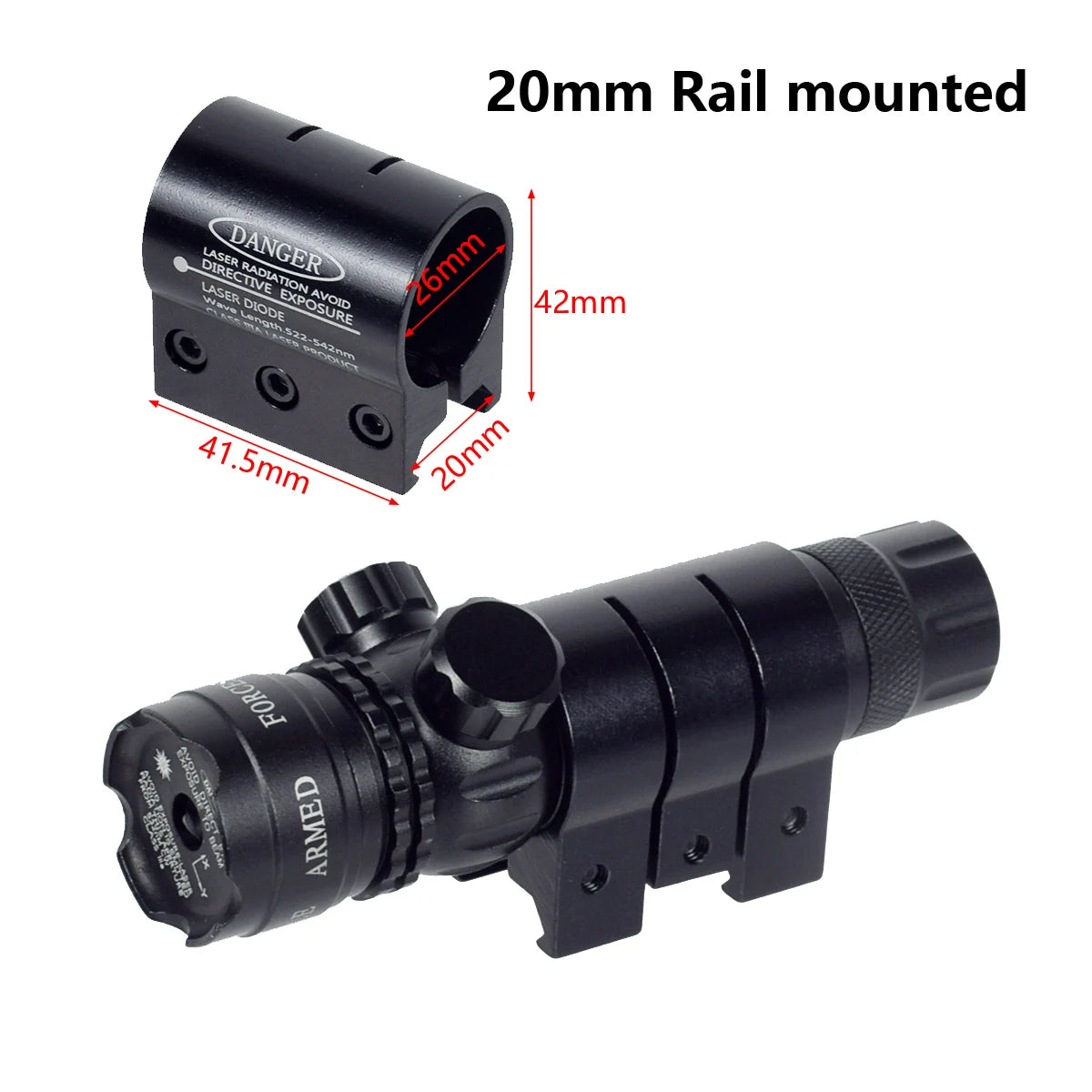 Tactical 532nm Scope With Pressure Switch Rifle Green Dot La-ser Red Dot La-ser Sight Picatinny Mounting Hunting Riflescope 20