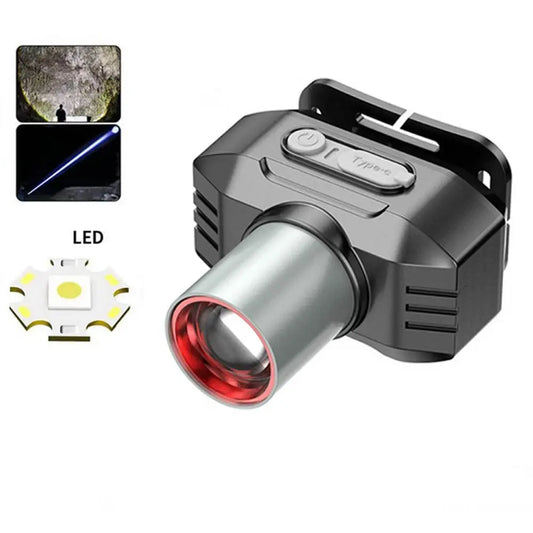 Strong Light Zoom Headlight USB Rechargeable 3 Light Modes Head Mounted Flashlight Waterproof Super Bright Led Headlamp