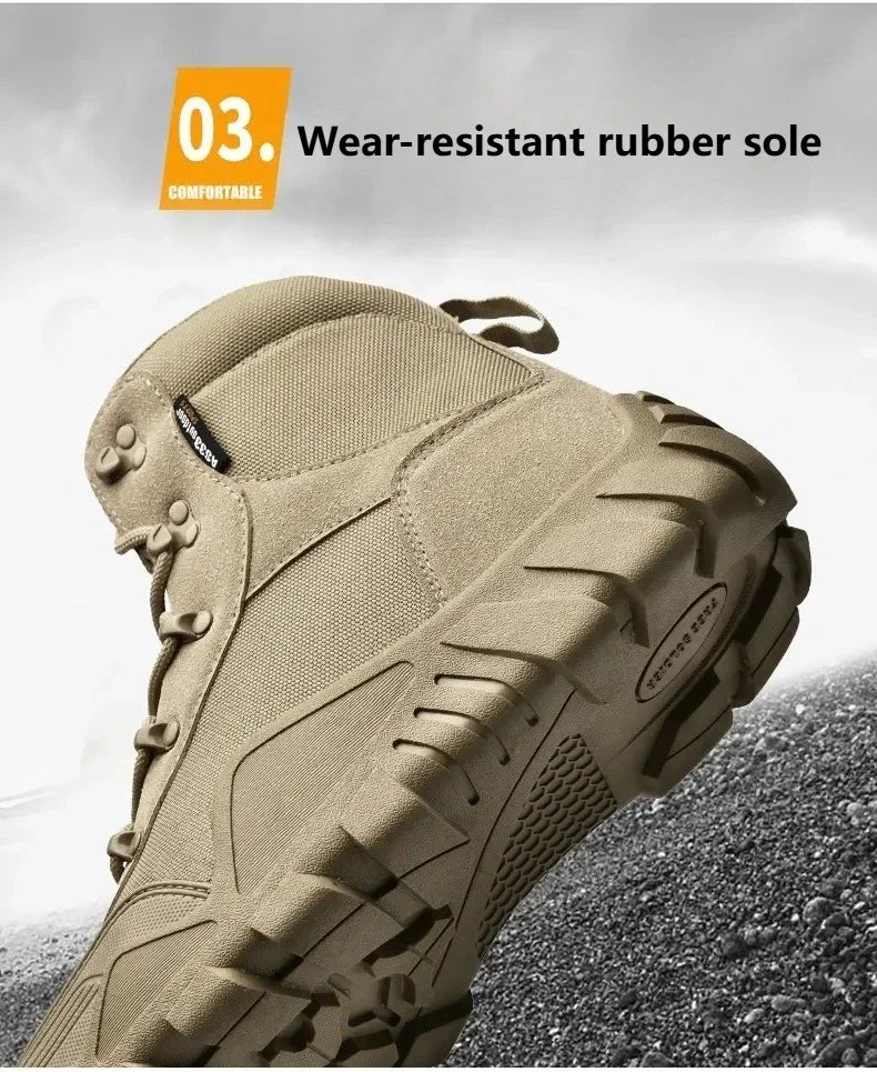 Tooling Style Black High-top Boots Men's Non-slip Combat Boots Dirty-resistant Commuting Versatile British Style High Quality