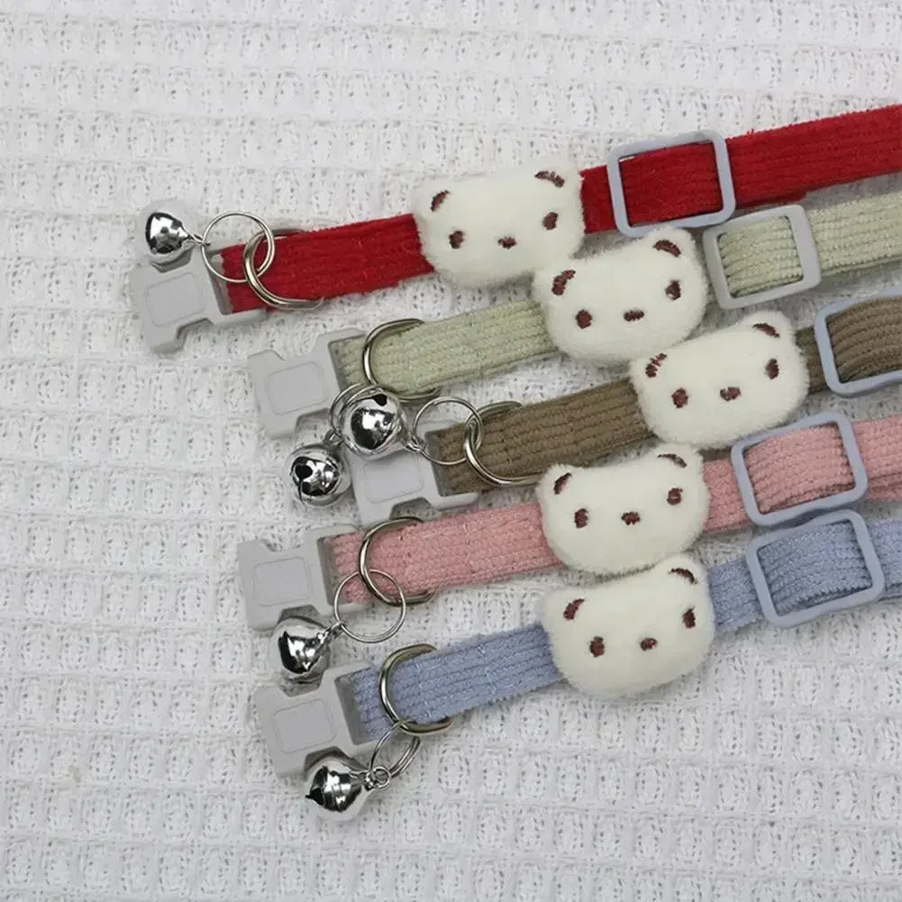 для собак Lovely Pet Collar Adjustable Cartoon Style Soft Pet Necklace with Bell Adjustable Small Dog Cat Collar Pet Supplies