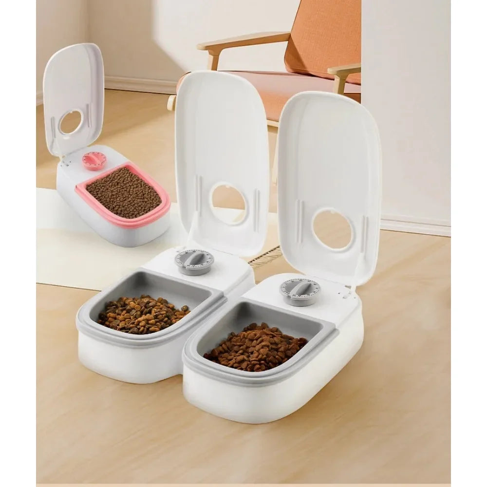 Pet Cat and Dog Bowl Automatic Feeder with Dry and Wet Food Separation for Home Timed and Quantified Meal Feeding Accessories