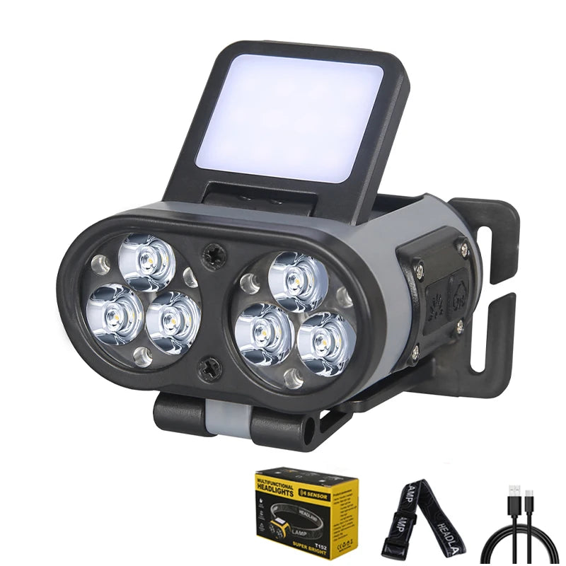 Sensor COB LED Headlamp Cap Clip Light USB Rechargeable Head Flashlight Built-in Battery Headlight Led Head for Fishing Camping