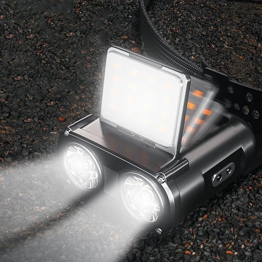 Sensor COB LED Headlamp Cap Clip Light USB Rechargeable Head Flashlight Built-in Battery Headlight Led Head for Fishing Camping