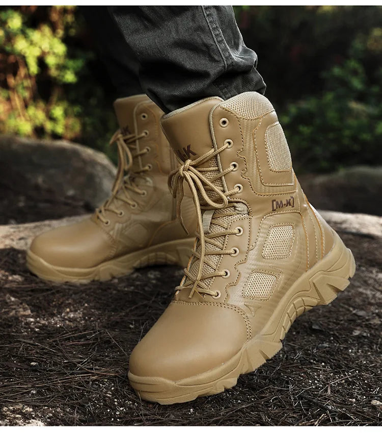 Tactical Boots Men Special Force Desert Combat Outdoor Hiking Ankle Shoes Men Work Safty Outdoor High-top Boots