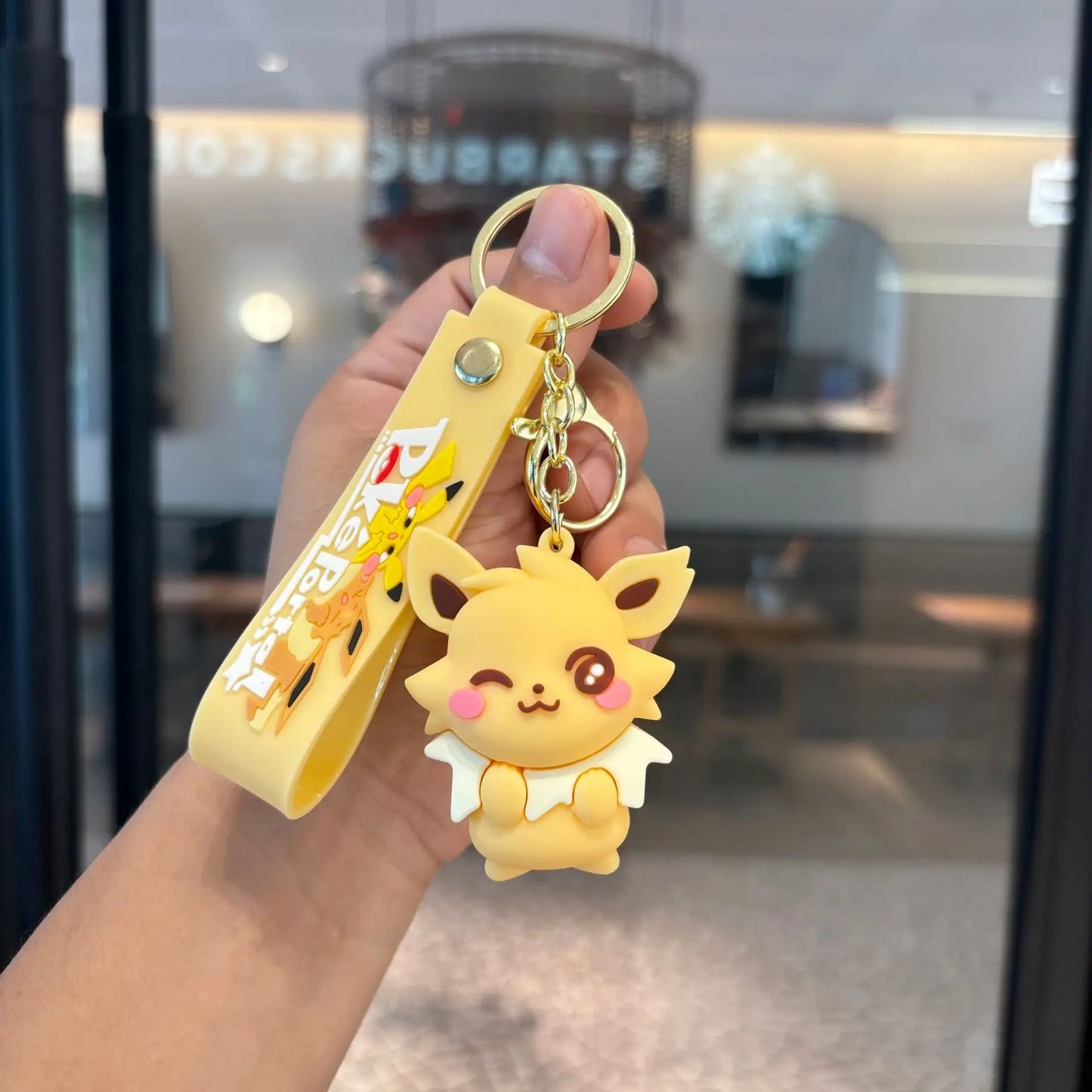 Pokémon Eevee Family Keychain Gift Set, Complete Evolution Plush Keychain with Official Pokéball Clip, Adorable Key Ring for Kid