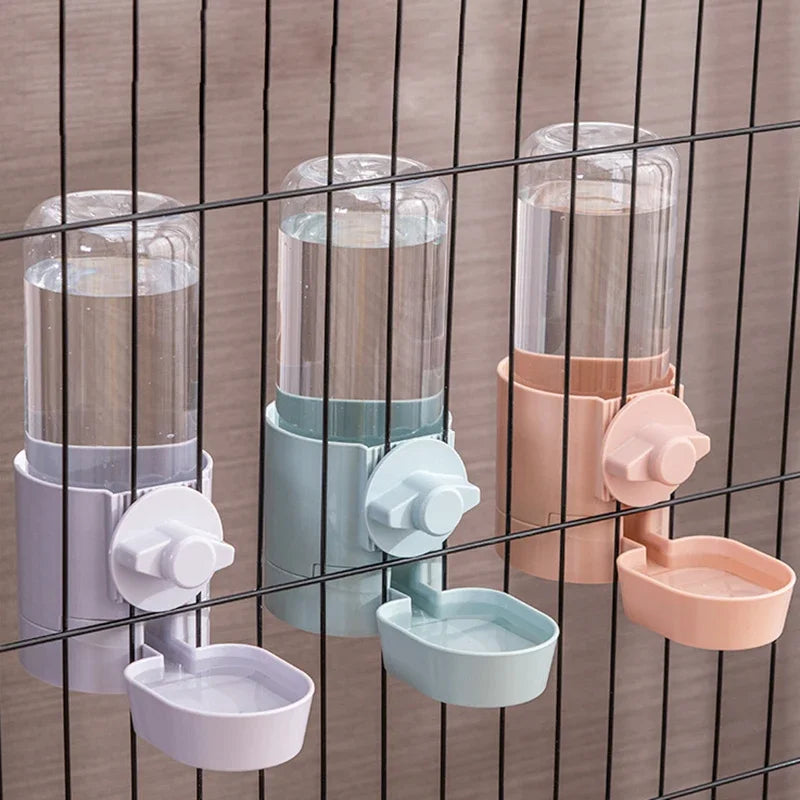 Pet Feeding Product For Puppy Cats Rabbit Birds - Automatic Cage Hanging Bowl, Water Bottle, Food Container Dispenser