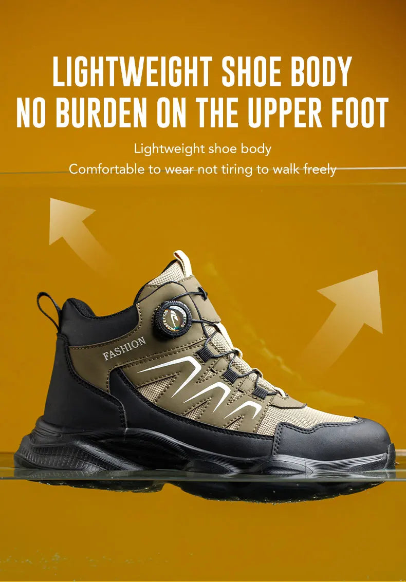Safety Shoes Work Shoes Steel Toe Men Puncture-protective Work Boots Anti-smash Protect Boots Indestructible Safety Botas
