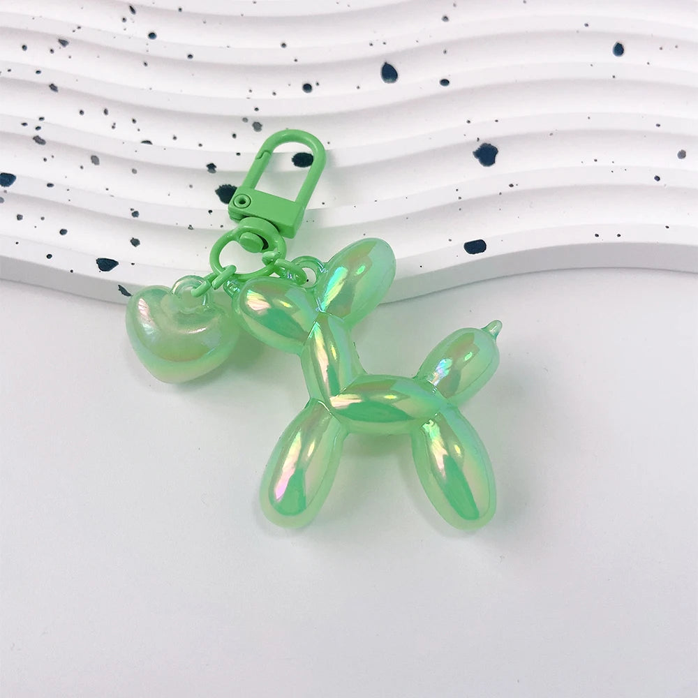 Cute Acrylic Cartoon Balloon Dog Keychains for Women Y2k Bag Pendant Couple Car Key Chains Jewelry Gift Decoration Accessories