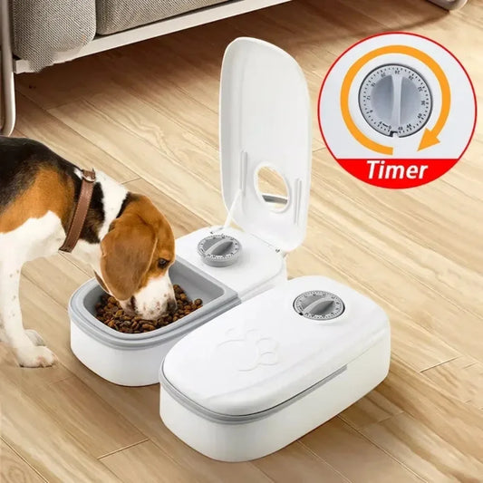 Pet Cat and Dog Bowl Automatic Feeder with Dry and Wet Food Separation for Home Timed and Quantified Meal Feeding Accessories