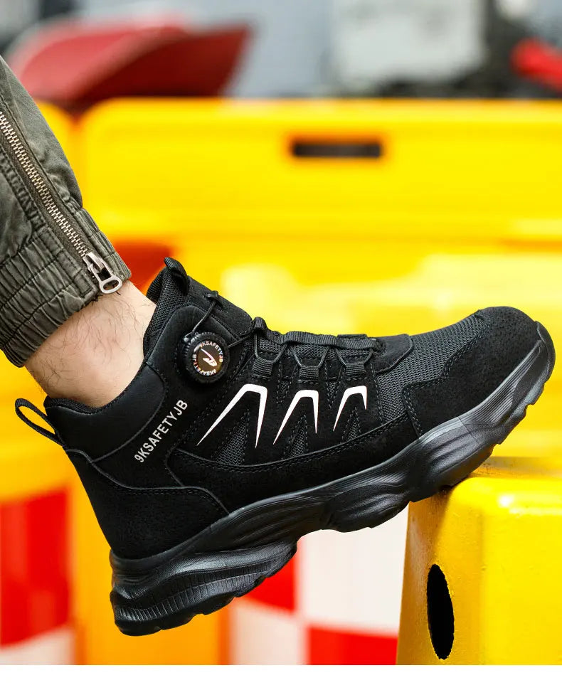 Safety Shoes Work Shoes Steel Toe Men Puncture-protective Work Boots Anti-smash Protect Boots Indestructible Safety Botas