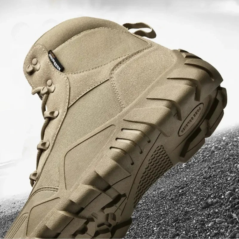 Tooling Style Black High-top Boots Men's Non-slip Combat Boots Dirty-resistant Commuting Versatile British Style High Quality