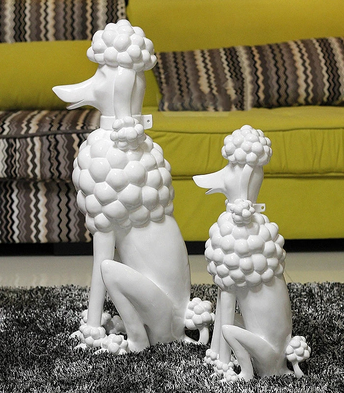 Poodle Dog Sculpture, Animal Dog Statues, Nordic Room Decoration, Creative Artwork Ornaments, Home Crafts Floor Decor,Customized