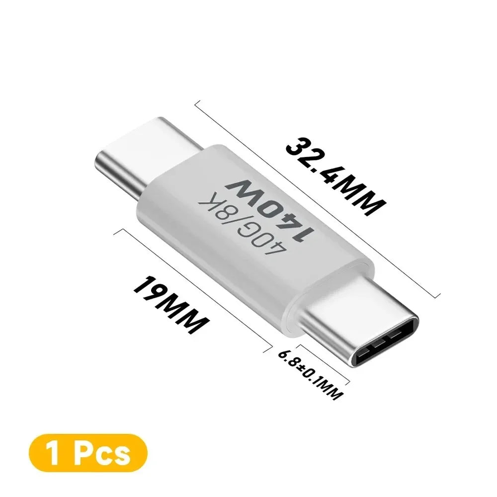 Type C Male Female 90 Angle Cable USB C Extension Cable Fast Charging 40Gbps Data Transfer 8K Extension Connector Thunderbolt 3