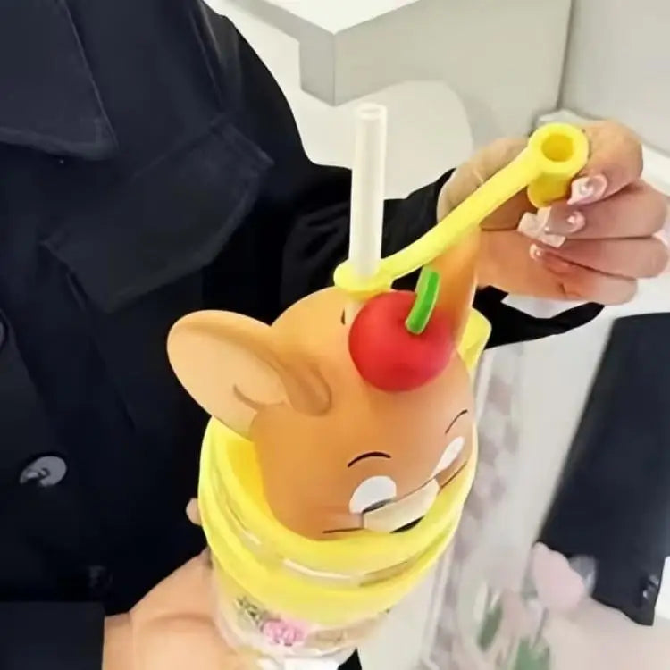 Kawaii Tom and Jerry Summer Straw Cup 1060 Ml Large-Capacity Student Outdoor Sports Fitness Water Couple Supplies Holiday Gifts