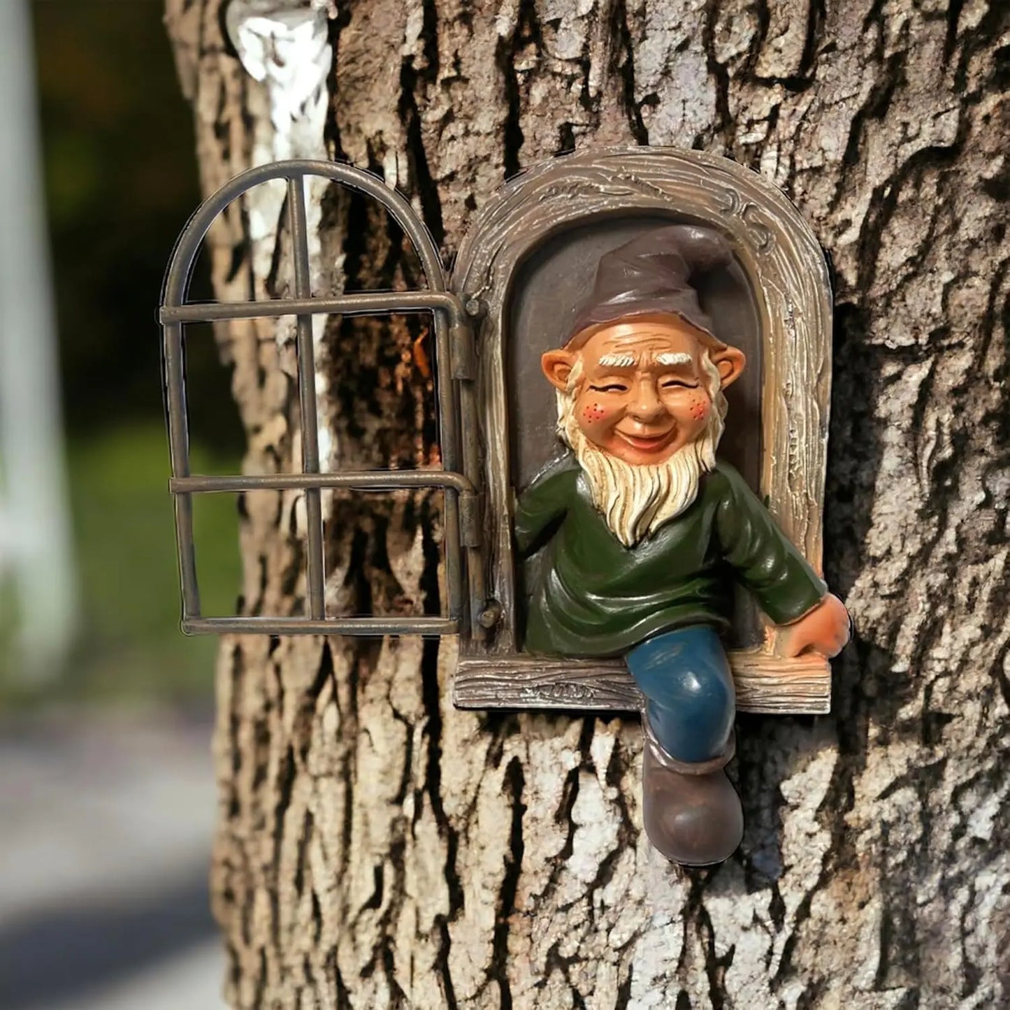 The Window Yard Decorations Outdoor Tree Faces, Elf, Fairy, Gnome Garden Decorations, Fun Garden Art