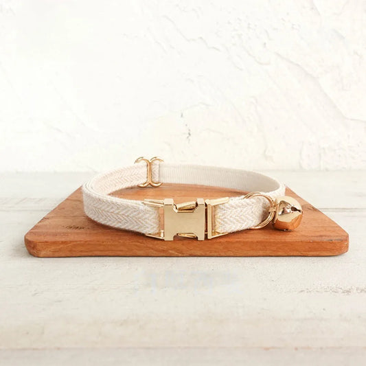 Practical Adjustable Cat Collar with Bell Solid Color Metal Buckle Pet Dog Collar Personalized Cat Necklace Pet Show
