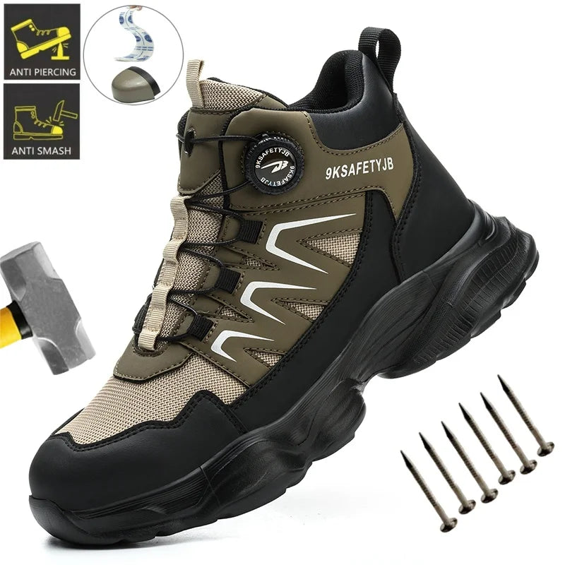 Safety Shoes Work Shoes Steel Toe Men Puncture-protective Work Boots Anti-smash Protect Boots Indestructible Safety Botas