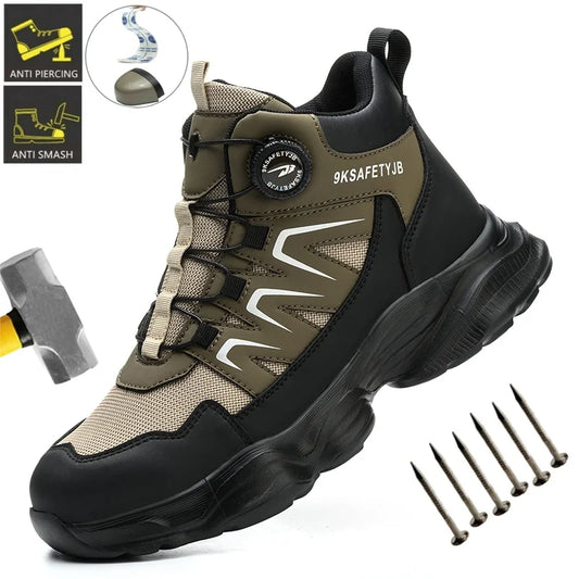 Safety Shoes Work Shoes Steel Toe Men Puncture-protective Work Boots Anti-smash Protect Boots Indestructible Safety Botas