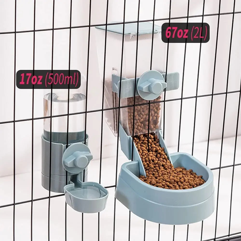Pet Feeding Product For Puppy Cats Rabbit Birds - Automatic Cage Hanging Bowl, Water Bottle, Food Container Dispenser