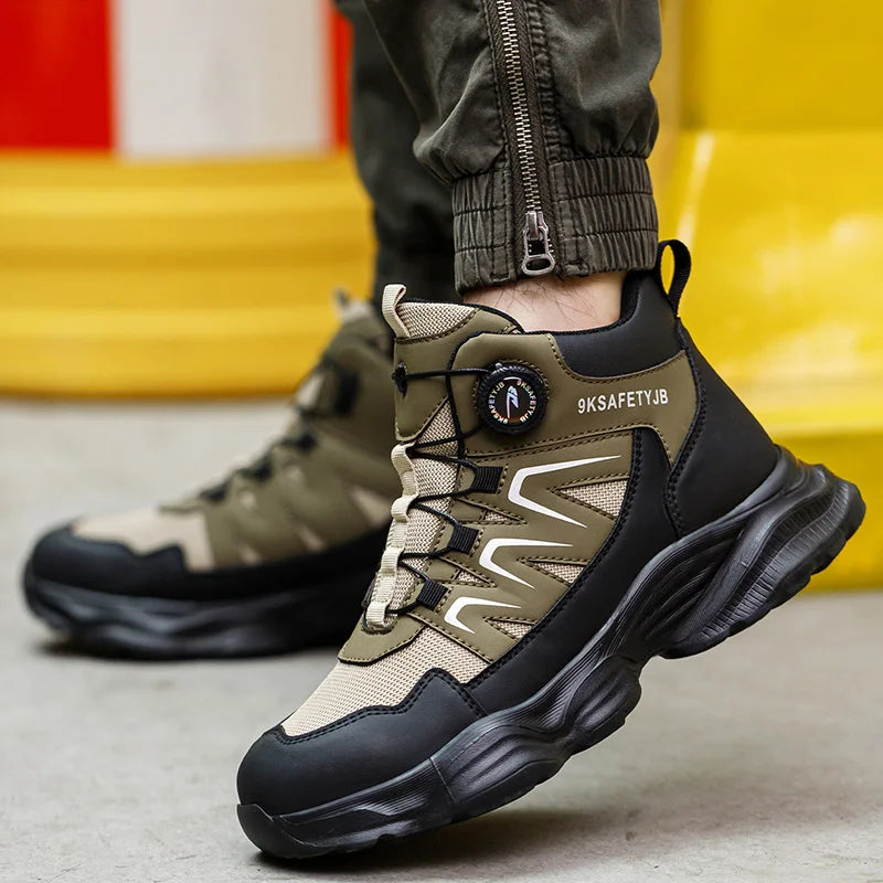 Safety Shoes Work Shoes Steel Toe Men Puncture-protective Work Boots Anti-smash Protect Boots Indestructible Safety Botas