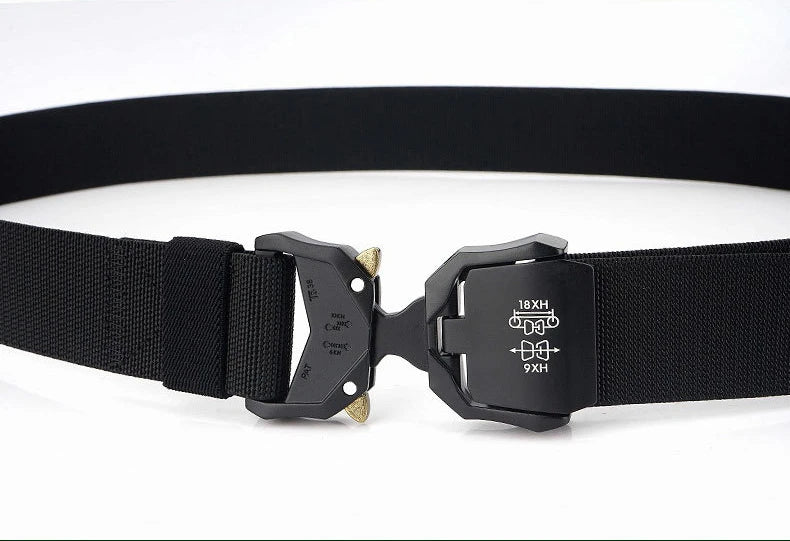 Tactical Belt, Military Hiking 1.5" Work Belt with Heavy Duty Quick Release Buckle New Aluminum Alloy Men's Elastic Belts