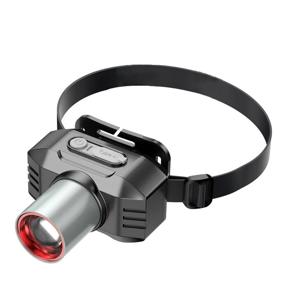 Strong Light Zoom Headlight USB Rechargeable 3 Light Modes Head Mounted Flashlight Waterproof Super Bright Led Headlamp