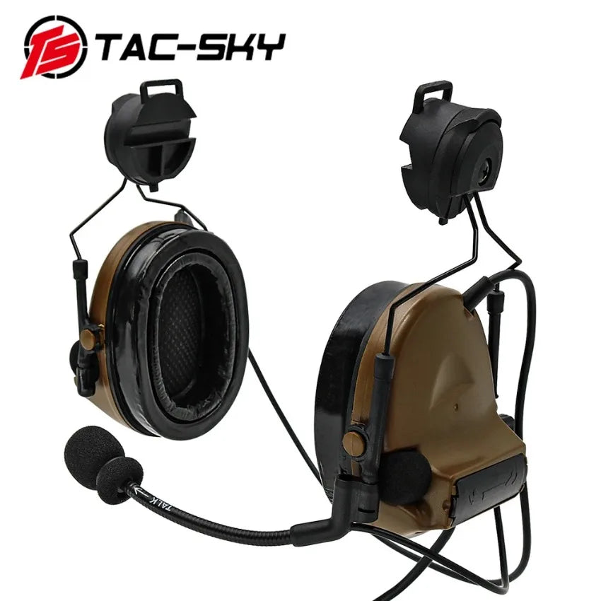 TAC -SKY TSCII Tactical Headset with ARC Rail Adapter Hearing Protection Airsoft Headphones Noise-cancelling Shooting Earmuff