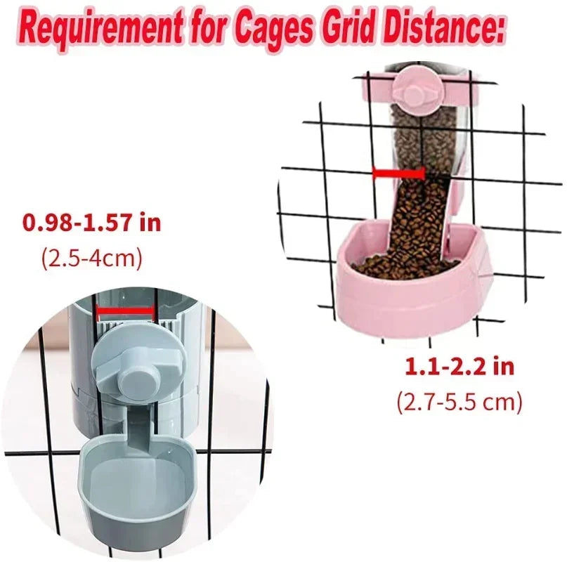 Pet Feeding Product For Puppy Cats Rabbit Birds - Automatic Cage Hanging Bowl, Water Bottle, Food Container Dispenser