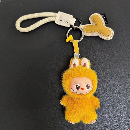 For Labubu 4.0 The Monsters Pin for Love Series Leather letter lanyard For mini Labubu 10cm doll pendant keychain accessories