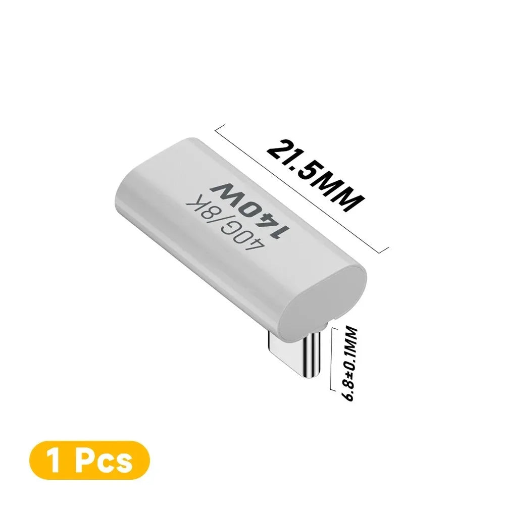 Type C Male Female 90 Angle Cable USB C Extension Cable Fast Charging 40Gbps Data Transfer 8K Extension Connector Thunderbolt 3