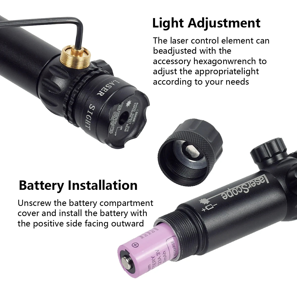Tactical 532nm Scope With Pressure Switch Rifle Green Dot La-ser Red Dot La-ser Sight Picatinny Mounting Hunting Riflescope 20
