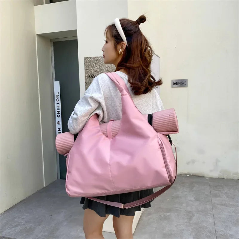 Solid Yoga Mat Bag Gym Fitness Handbags for Women Men Training Sac De Sports Travel Gymtas Nylon Outdoor Sports Tas Sporttas
