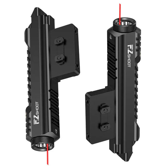 Tactical Flashlight 2400 Lumens Rifle Laser Light Rechargeable Picatinny and M-Rail Red Light Laser Beam Strobe Mode