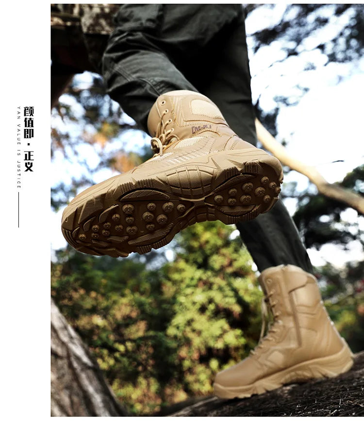 Tactical Boots Men Special Force Desert Combat Outdoor Hiking Ankle Shoes Men Work Safty Outdoor High-top Boots