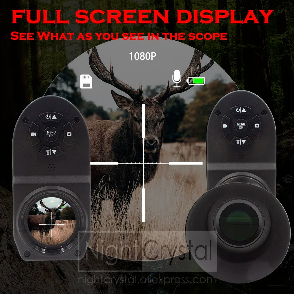 Hunting Night Vision Riflescope, Clip-on Attachment, Monocular, 1080p Video Camera, Thermal Goggle, Red Dot Sight, Laser IR, 850