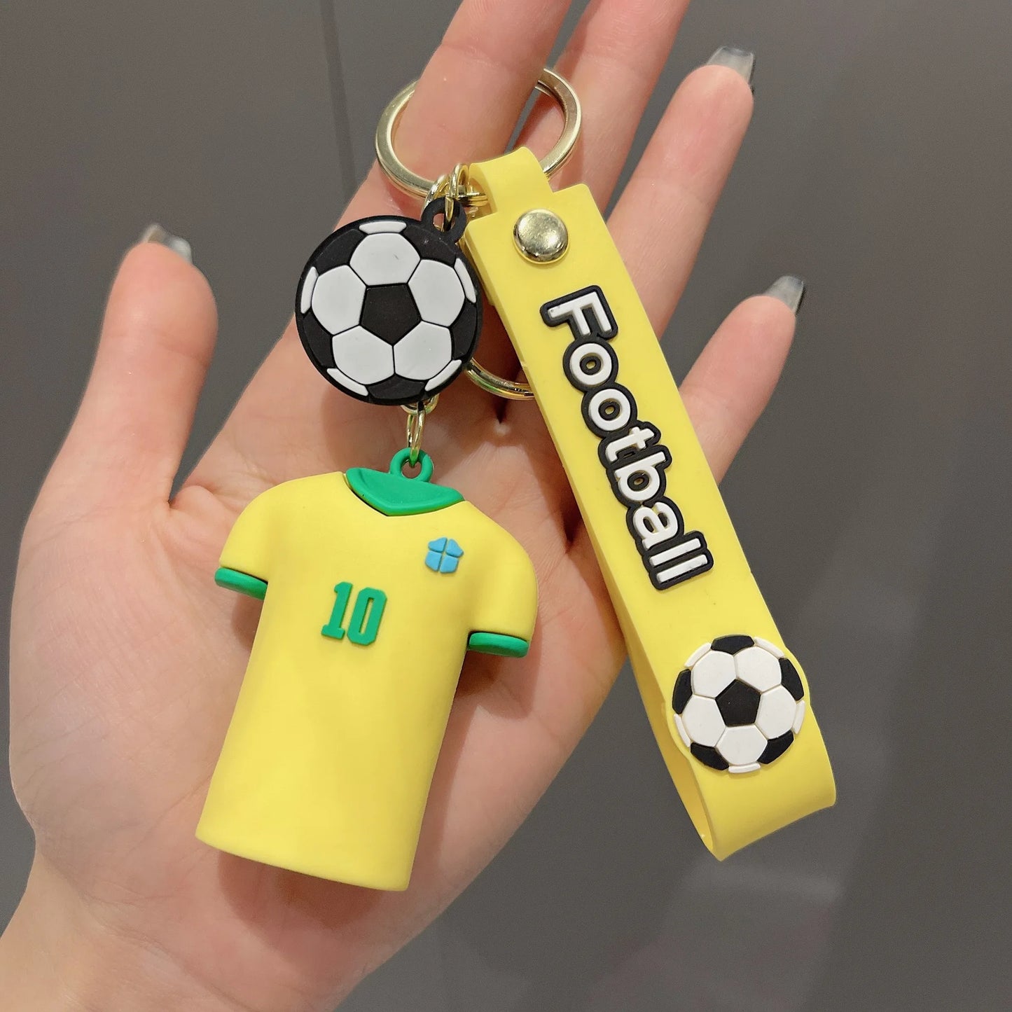 Football Jersey Keychain Messi Colorful Men's T-shirt Keyring Creative Couple Bag Car Pendant Gifts for Fans