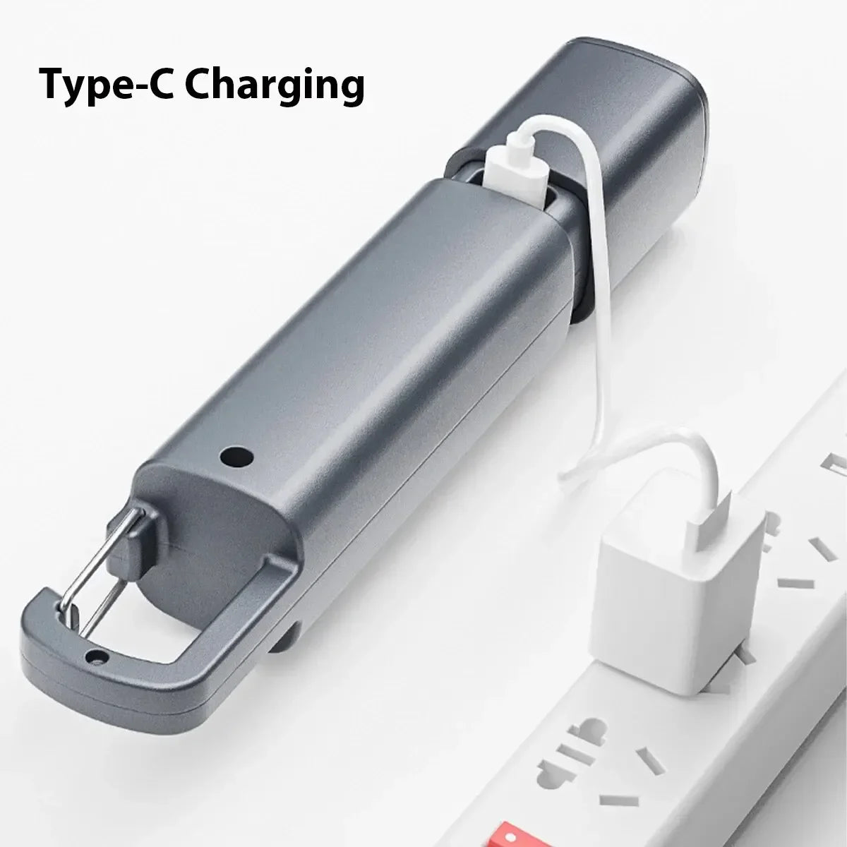 Strong Lighting ABS Flashlamp USB Charging Portable Outdoor EDC Torch Camping Hanging Flashlights Telescopic Focus COB Side Lamp