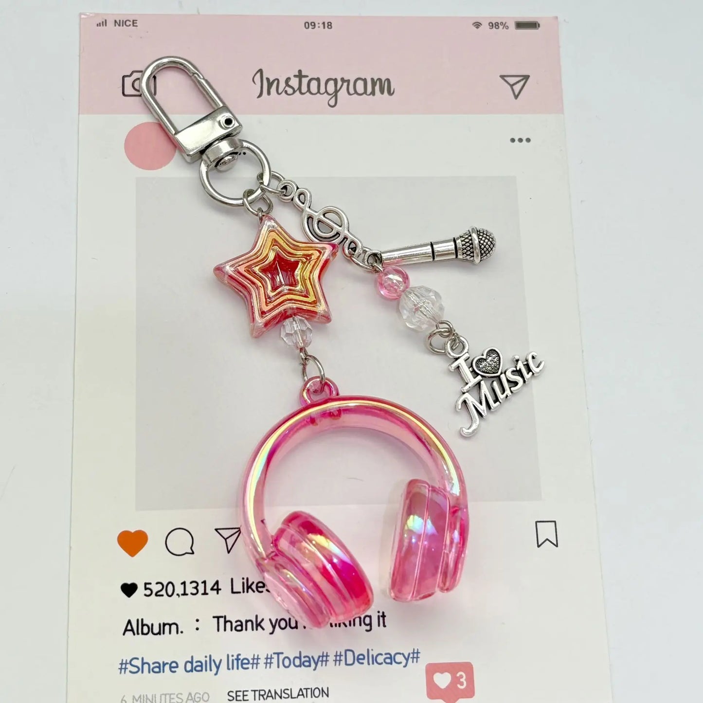 Cute Creative 3D Earphones Pendant Keychain Mobile Phone Chain Earphone Charm Backpack Hanging Decoration Accessories Gifts