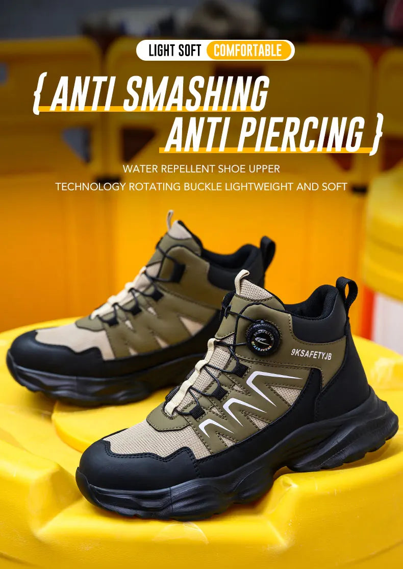 Safety Shoes Work Shoes Steel Toe Men Puncture-protective Work Boots Anti-smash Protect Boots Indestructible Safety Botas