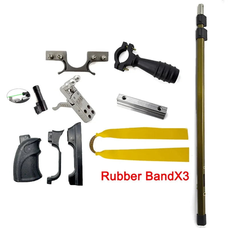 Powerful Retractable Hunting Slingshot Professional Field Hunting Shooting Steel Ball Shooting Metal Large Slingshot