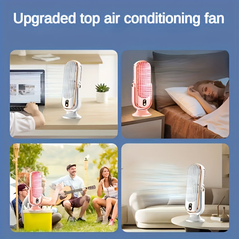 Portable USB Desk Fan, Small Cooling Fan With Smart 5 Speed Led Display, Suitable For Office, Bedroom, Living Room, Outdoor Use