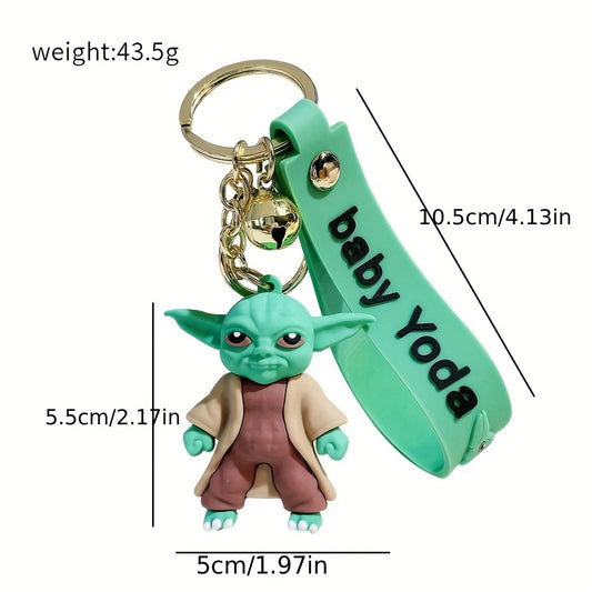Disney Star Wars Yoda Keychain - Cute Silicone Cartoon Anime Figure, Perfect For Birthday Gifts & Party Favors, Ages 14+